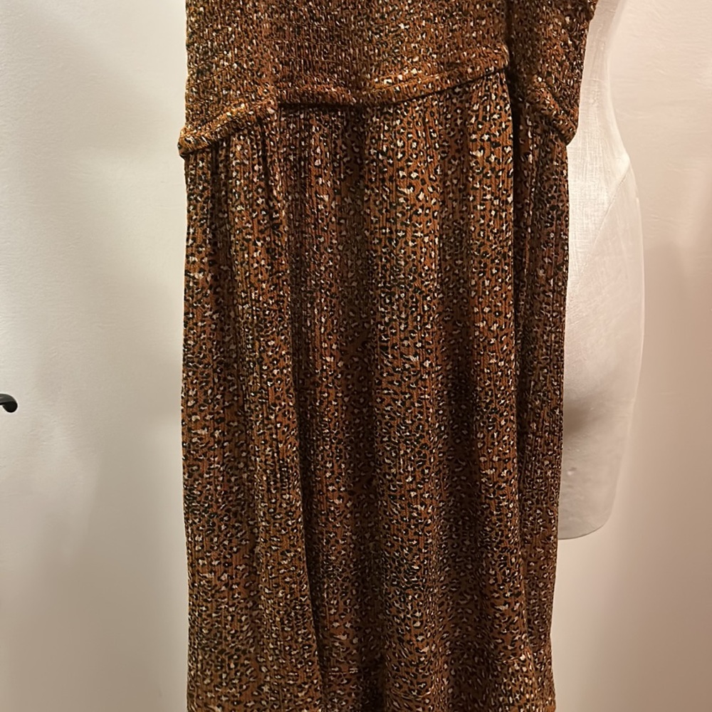 Urban Outfitters leopard ruffle chest lightweight mini dress sz small - Picture 9 of 11